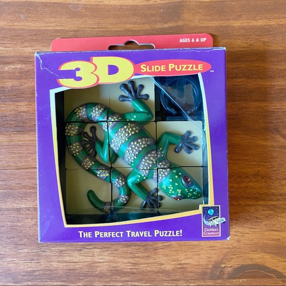 Vintage Toys Vintage 3d Lizard Slide Puzzle Damert Company 99s New